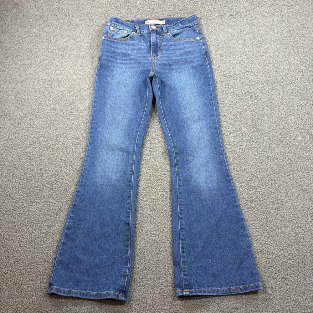 Levi Jeans Girls 12 Blue 726 Flare High Rise Stretch Denim Pants G970-D5Q